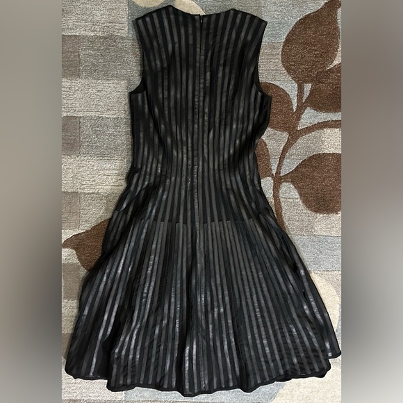 NWT Vakko Sleeveless Leather Stripe A-line Midi Dresss - Picture 7 of 8